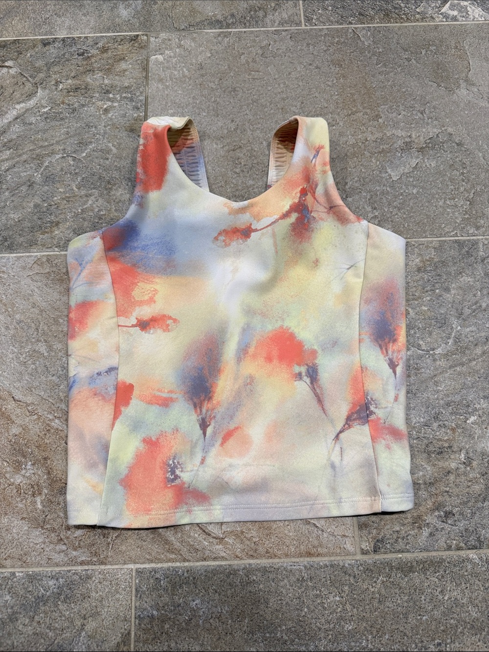 Old Navy Pastel Watercolor Tank Top — Coral, Lavender, Cream, Blue